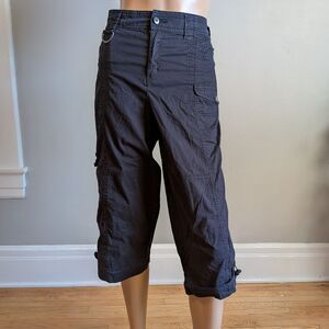 Khakis & Co Black Cropped Cargo Pants Utility Size 10